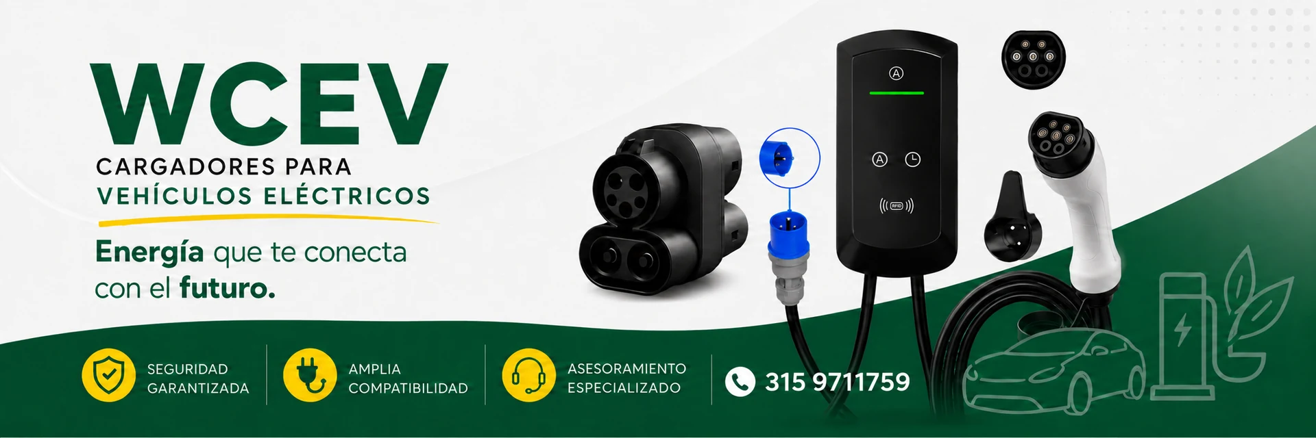 WCEV, cargadores y accesorios para vehículos eléctricos